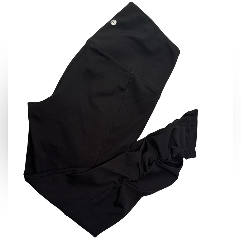 90 Degree By Reflex black Leggings-Ruched Petal-Hem
